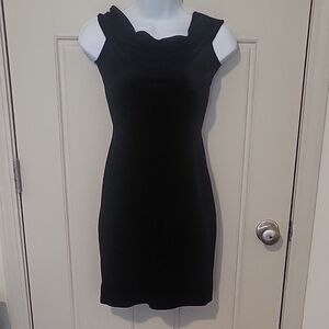 French Connection Elegant Black Velvet Sleeveless Dress